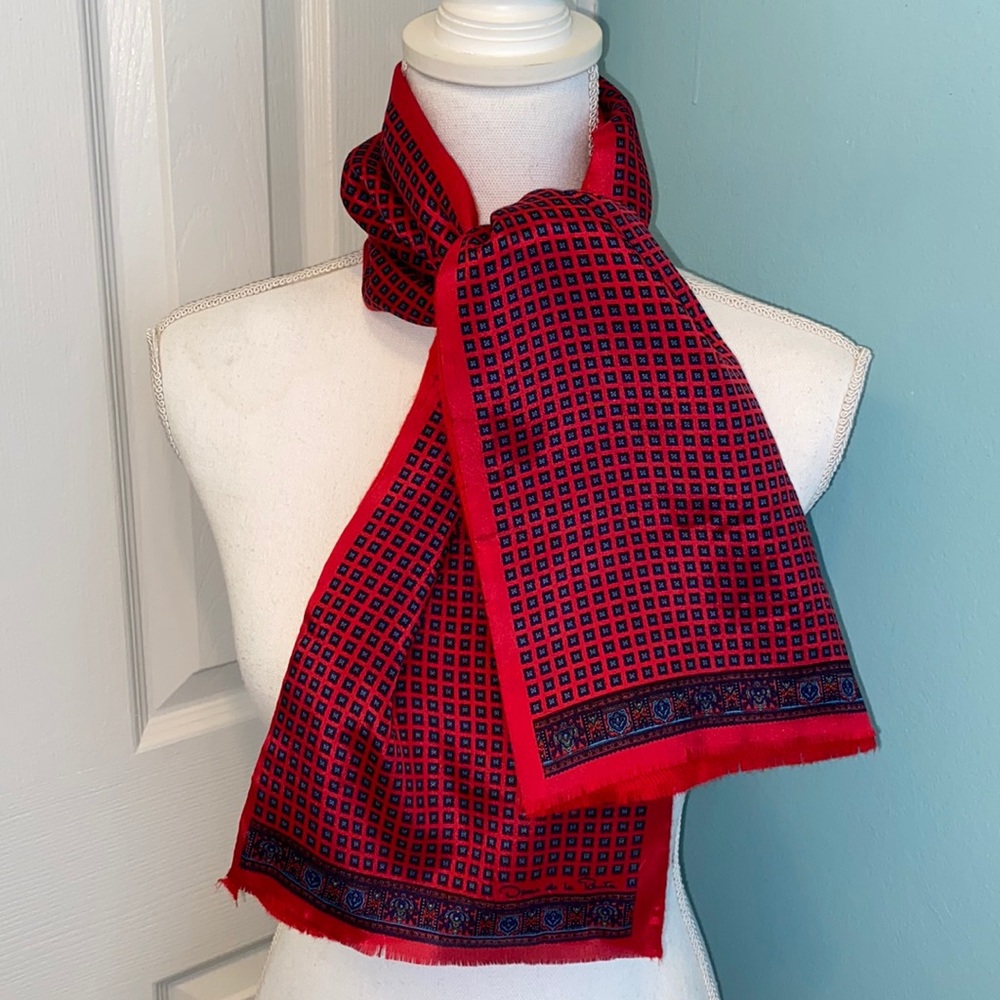Vintage Oscar de la Renta Silk & Wool Scarf NWT
